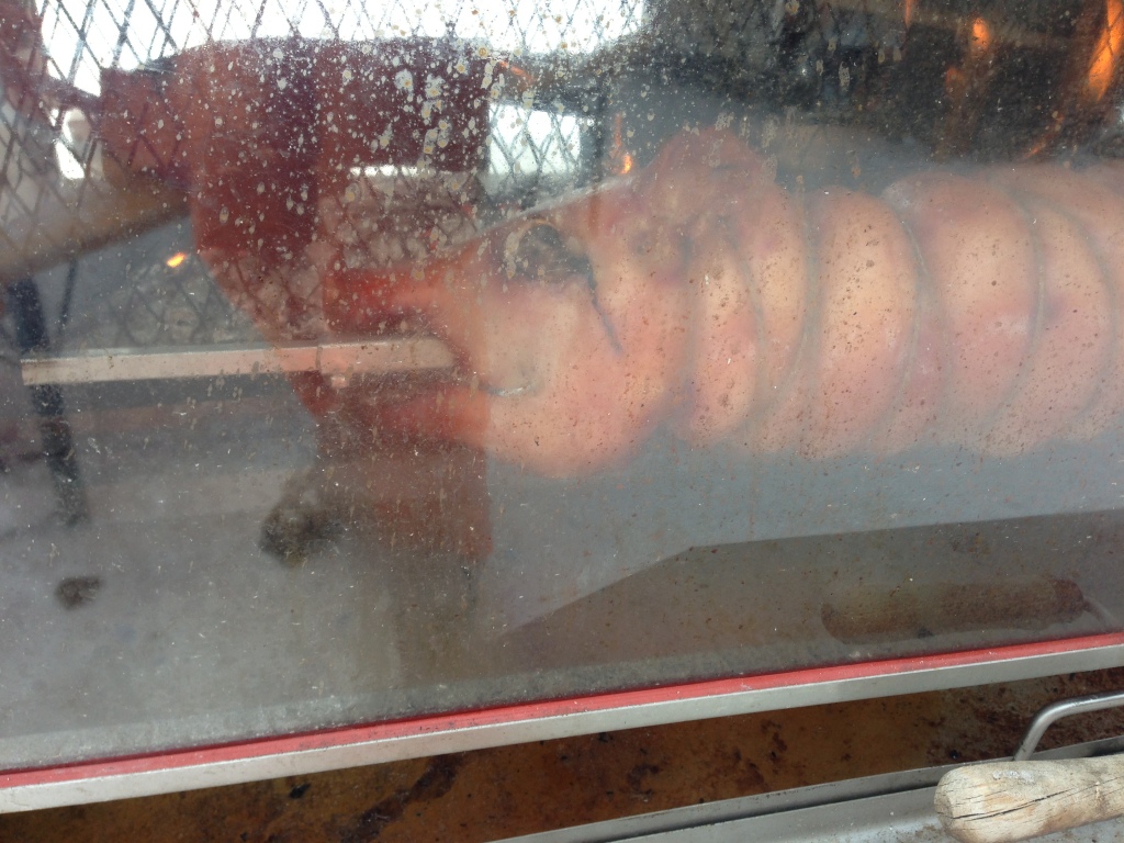 Świniak pieczony na stoku w Austrii